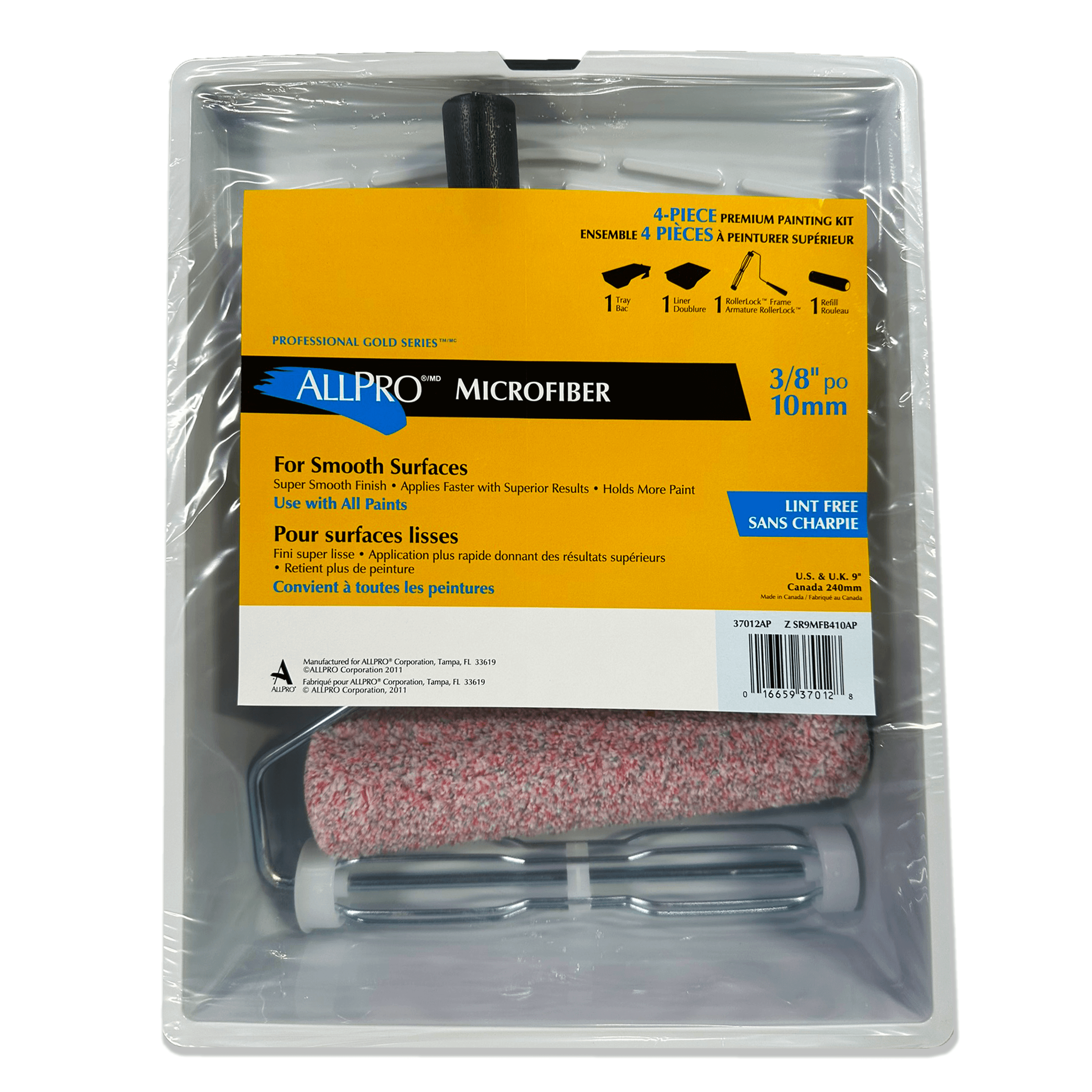 AllPro Microfiber 4-Piece Premium Paint Roller Kit – 3/8