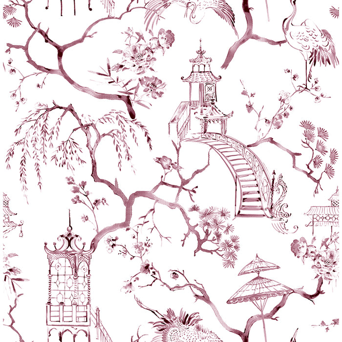Serena Plum Chinoiserie Wallpaper |  A-Street Prints