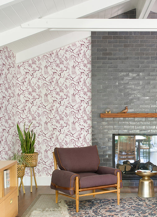 Serena Plum Chinoiserie Wallpaper |  A-Street Prints