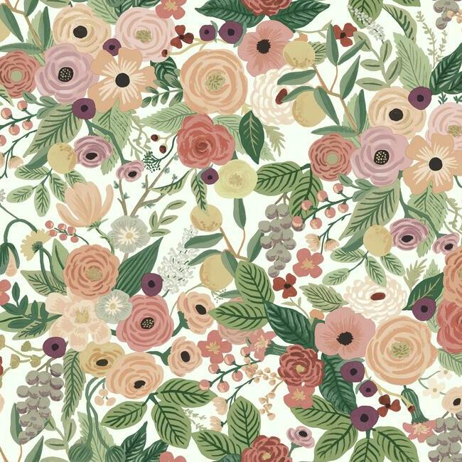 Garden Party Burgundy Multi Wallpaper| Rifle Paper Co.