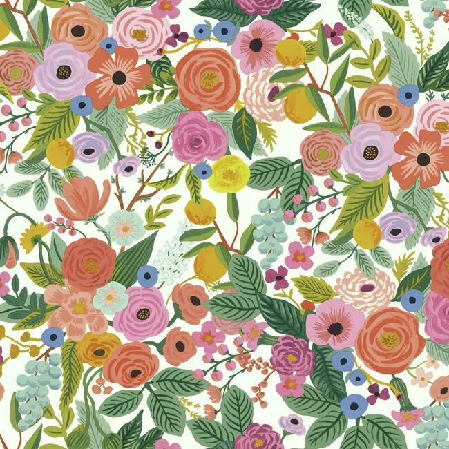 Garden Party Burgundy Multi Wallpaper| Rifle Paper Co.