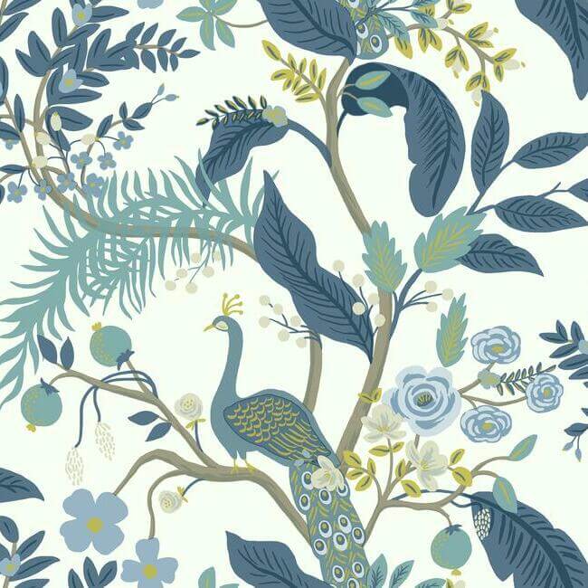 Peacock Black Wallpaper | York Wallcoverings