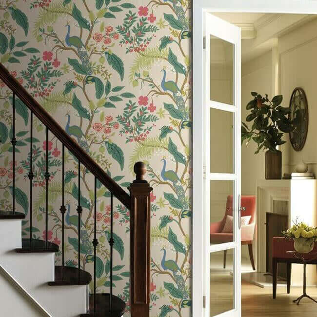 Peacock Black Wallpaper | York Wallcoverings