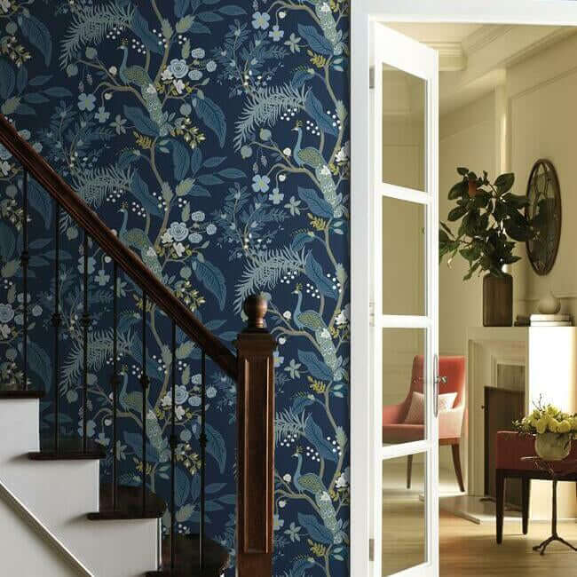 Peacock Black Wallpaper | York Wallcoverings