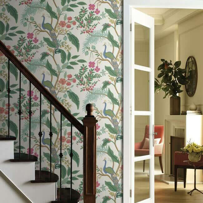Peacock Black Wallpaper | York Wallcoverings — Primetime Paint & Paper