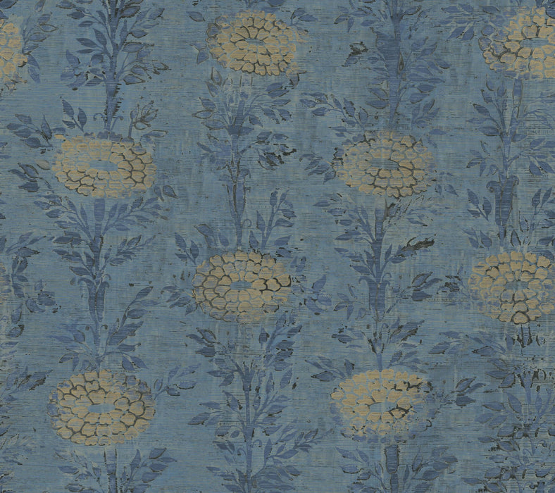 French Marigold Wallpaper Teal | York Wallcoverings