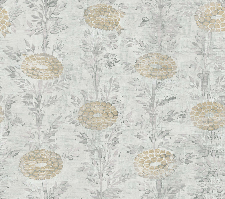 French Marigold Wallpaper Teal | York Wallcoverings