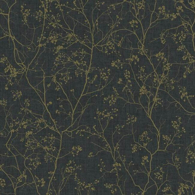 Luminous Branches Black Wallpaper | York Wallcoverings