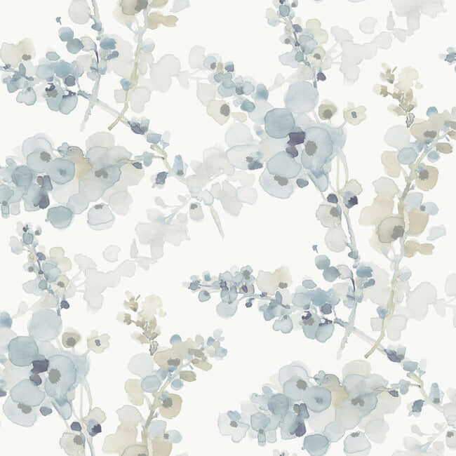 Blossom Fling Blue Wallpaper | York Wallcoverings