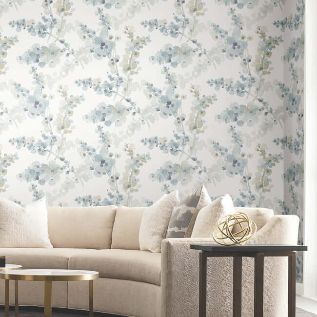 Blossom Fling Blue Wallpaper | York Wallcoverings