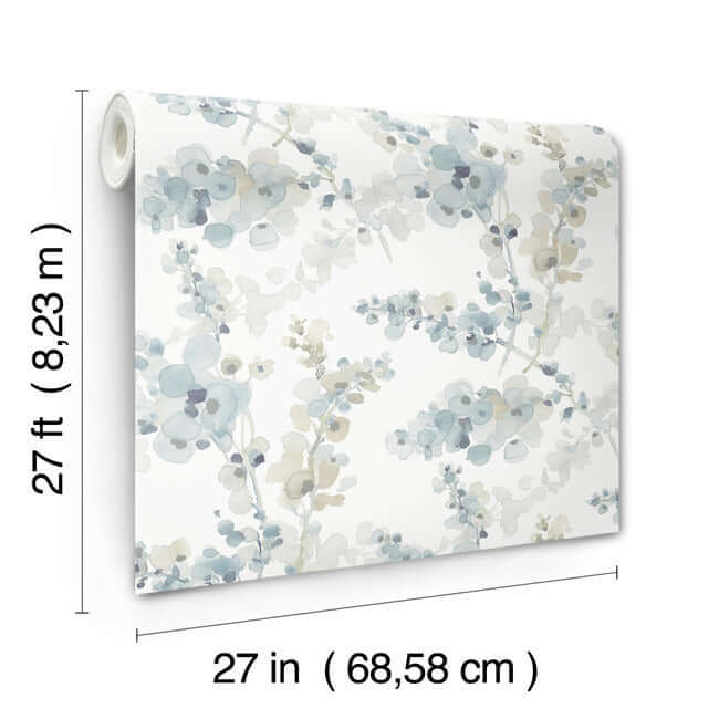 Blossom Fling Blue Wallpaper | York Wallcoverings