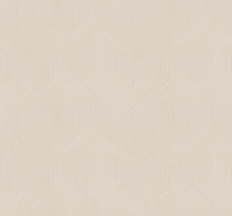 Fine Line Taupe Geometric Wallpaper | York Wallcoverings