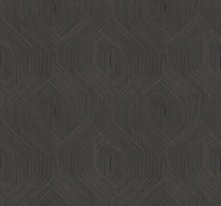 Fine Line Taupe Geometric Wallpaper | York Wallcoverings