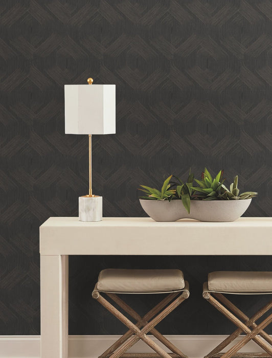 Fine Line Taupe Geometric Wallpaper | York Wallcoverings