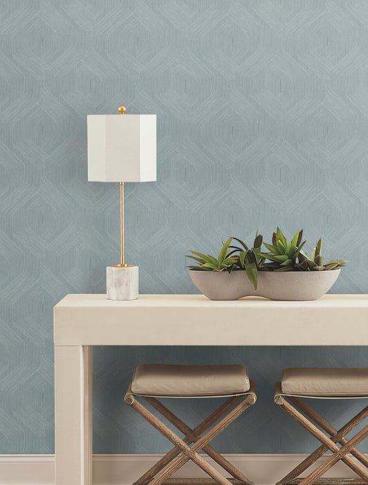 Fine Line Taupe Geometric Wallpaper | York Wallcoverings