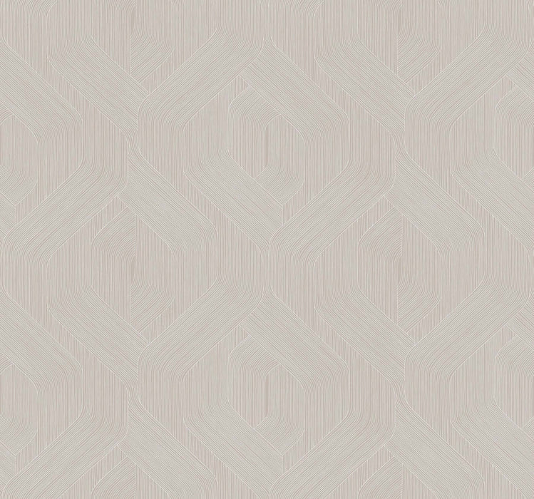 Fine Line Taupe Geometric Wallpaper | York Wallcoverings