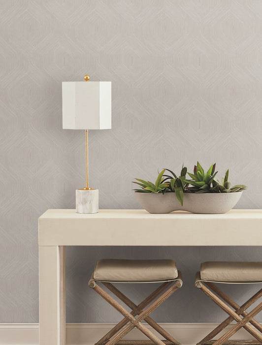 Fine Line Taupe Geometric Wallpaper | York Wallcoverings