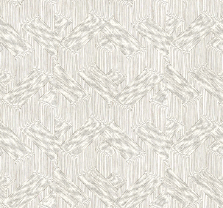 Fine Line Taupe Geometric Wallpaper | York Wallcoverings