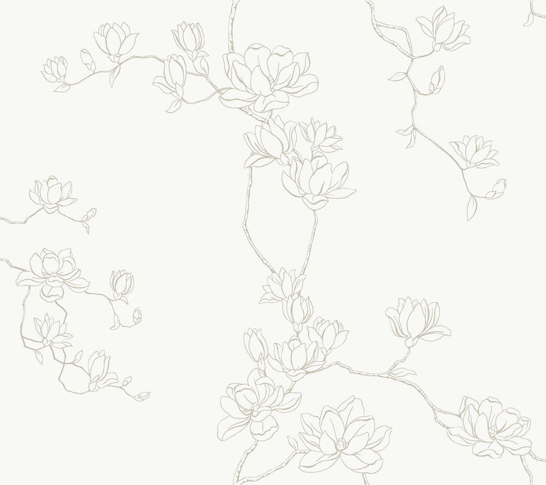 Magnolia Beige Branches Wallpaper | York Wallcoverings