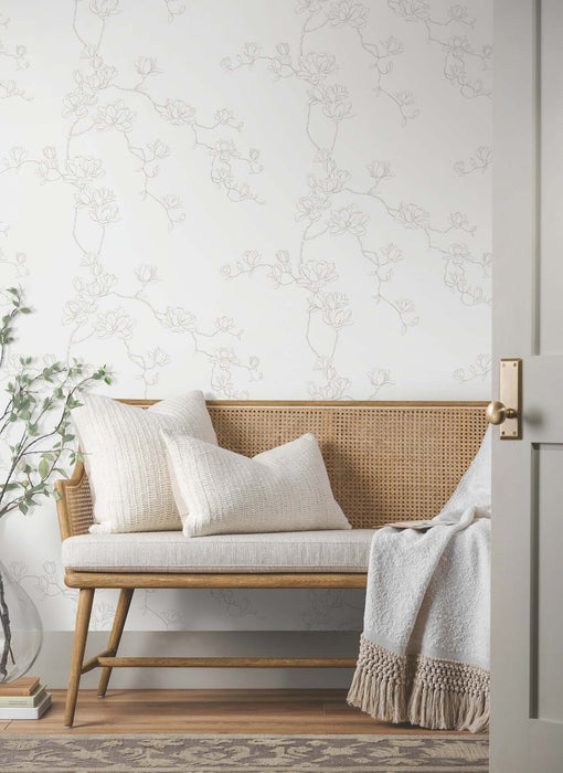 Magnolia Beige Branches Wallpaper | York Wallcoverings
