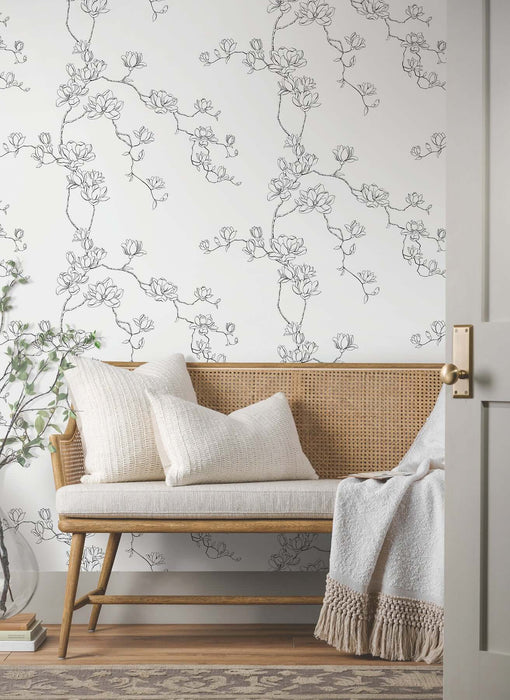 Magnolia Beige Branches Wallpaper | York Wallcoverings