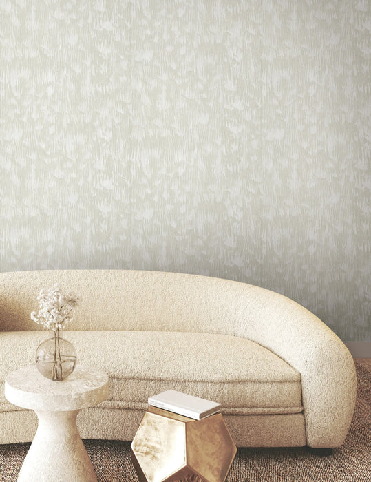 Gilded Plume Light Cream Wallpaper | York Wallcoverings