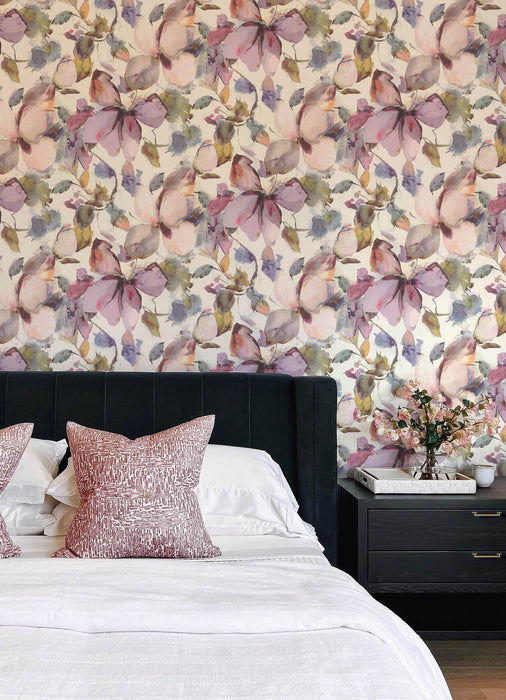 Liliana Plum Floral Wallpaper | A-Street Prints