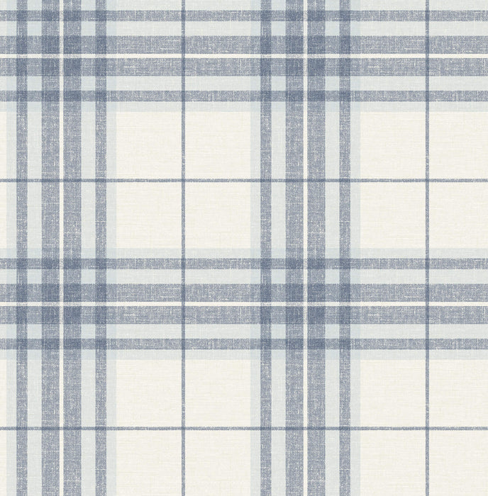Cabin Check Blue Plaid Wallpaper | Chesapeake