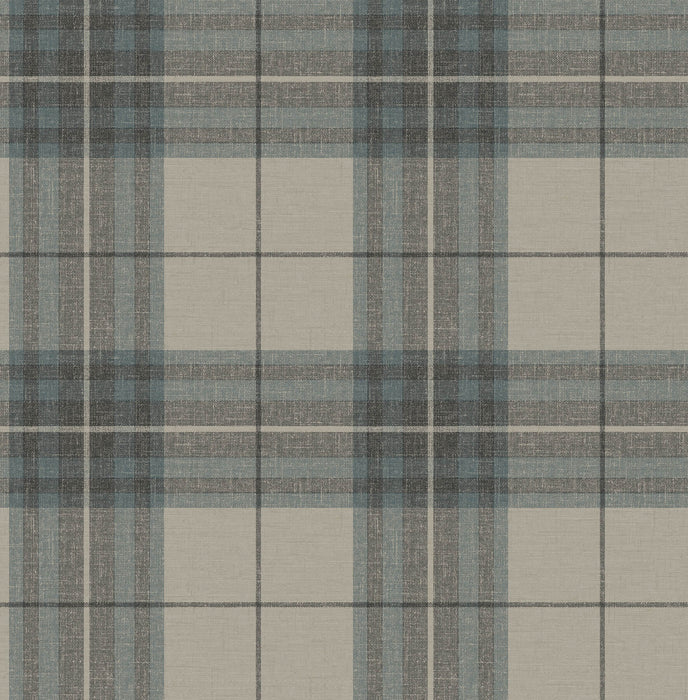 Cabin Check Blue Plaid Wallpaper | Chesapeake