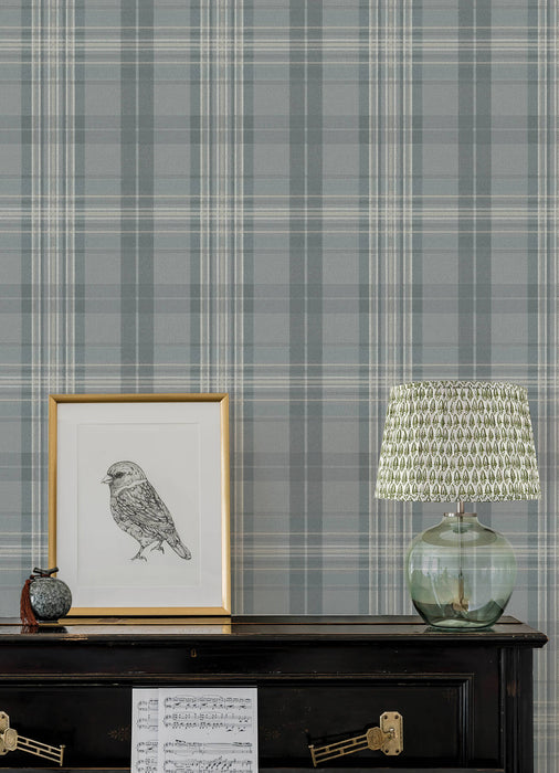 Austin Sage Plaid Wallpaper | Chesapeake