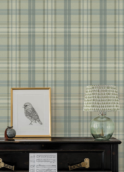 Austin Sage Plaid Wallpaper | Chesapeake