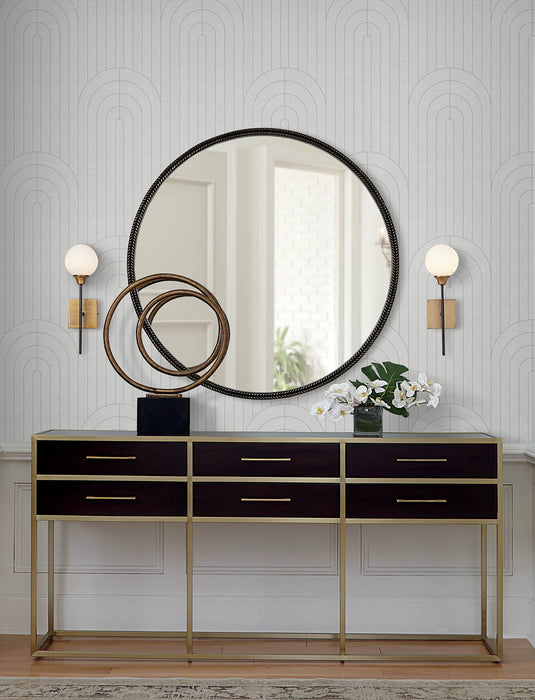 Declan Teal Textured Arches Wallpaper | A-Street Prints