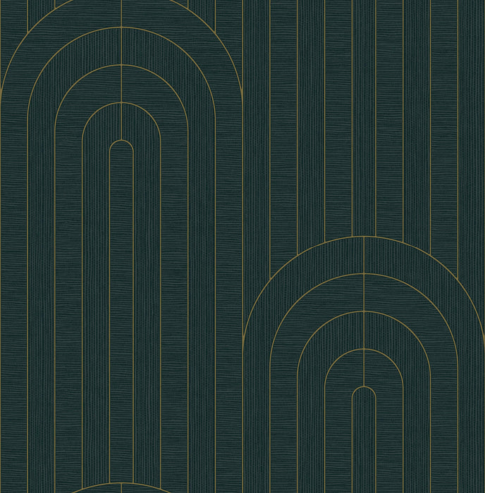 Declan Teal Textured Arches Wallpaper | A-Street Prints