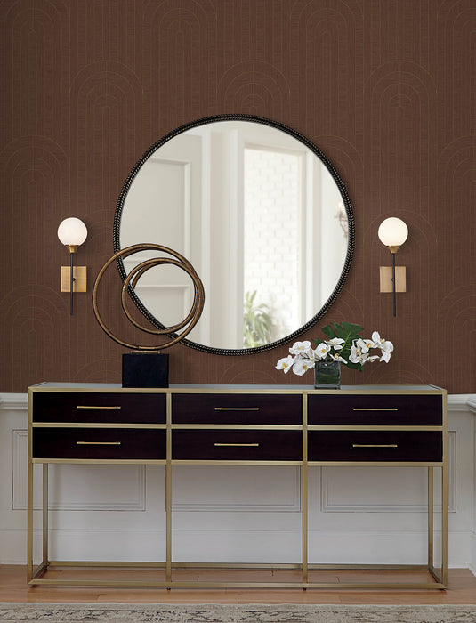 Declan Teal Textured Arches Wallpaper | A-Street Prints