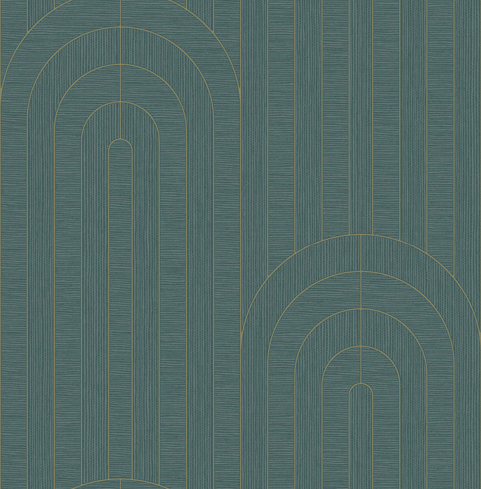 Declan Teal Textured Arches Wallpaper | A-Street Prints