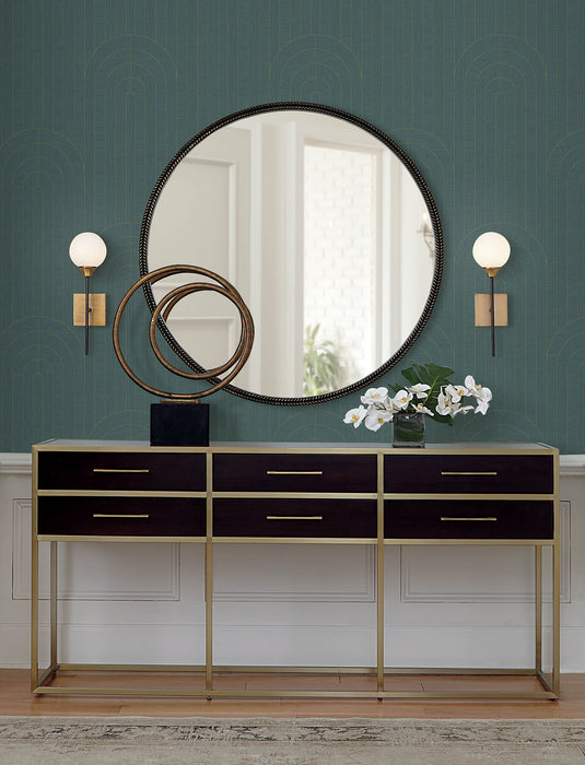 Declan Teal Textured Arches Wallpaper | A-Street Prints