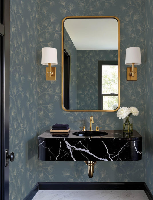 Kismine Gold Botanical Trail Wallpaper | A-Street Prints