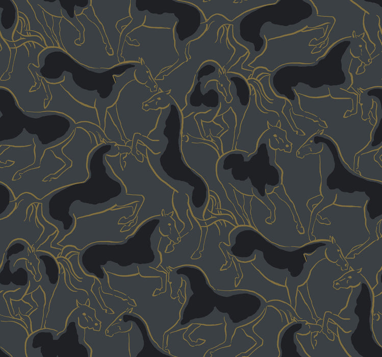 Dressage Beige Stallions Wallpaper | York Wallcoverings