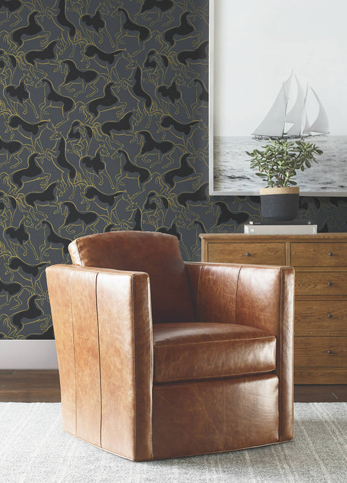 Dressage Beige Stallions Wallpaper | York Wallcoverings