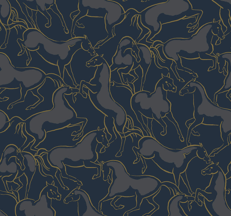 Dressage Beige Stallions Wallpaper | York Wallcoverings