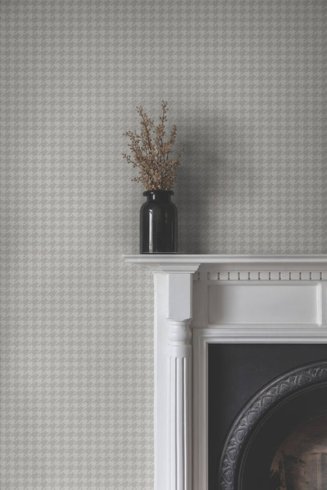 Watson Dark Grey Houndstooth Wallpaper | York Wallcoverings