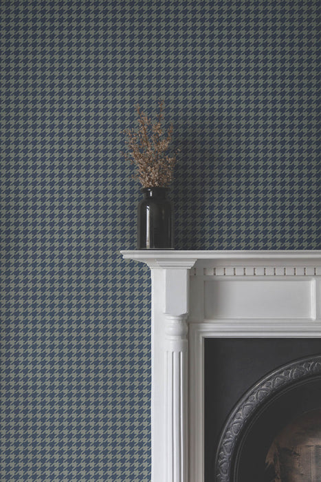 Watson Dark Grey Houndstooth Wallpaper | York Wallcoverings