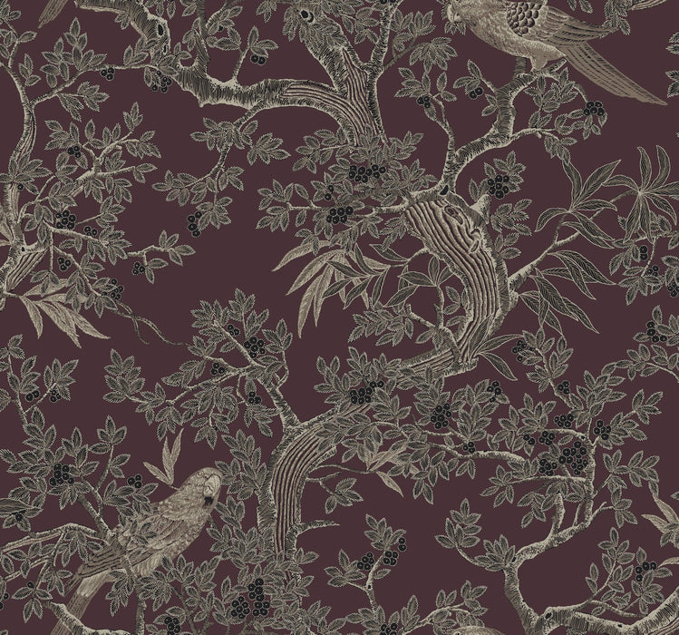 Regal Ridge Dark Blue Trailing Tree Wall | York Wallcoverings