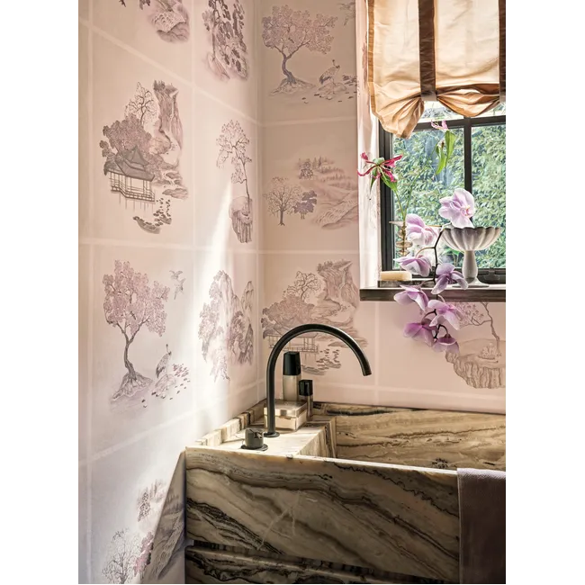 Tile Toile Wallpaper - Pink | Cole & Son