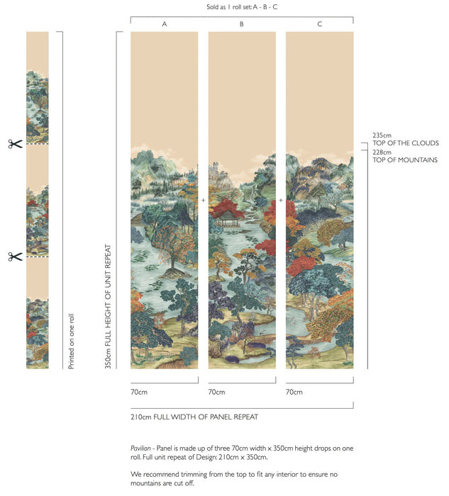 Pavilion Panel Mural - Soft Maple | Cole & Son