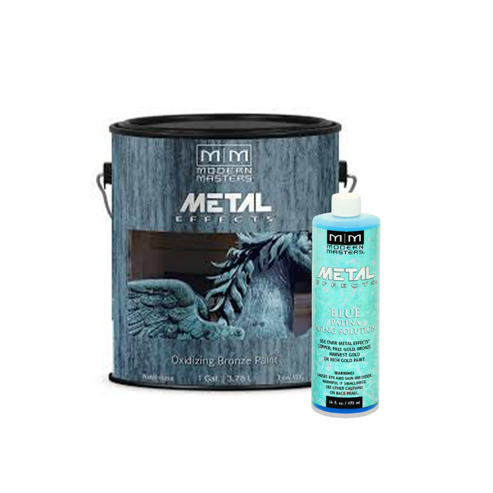 Modern Masters | Oxidizing Bronze Paint + Blue Patina Aging Solution System