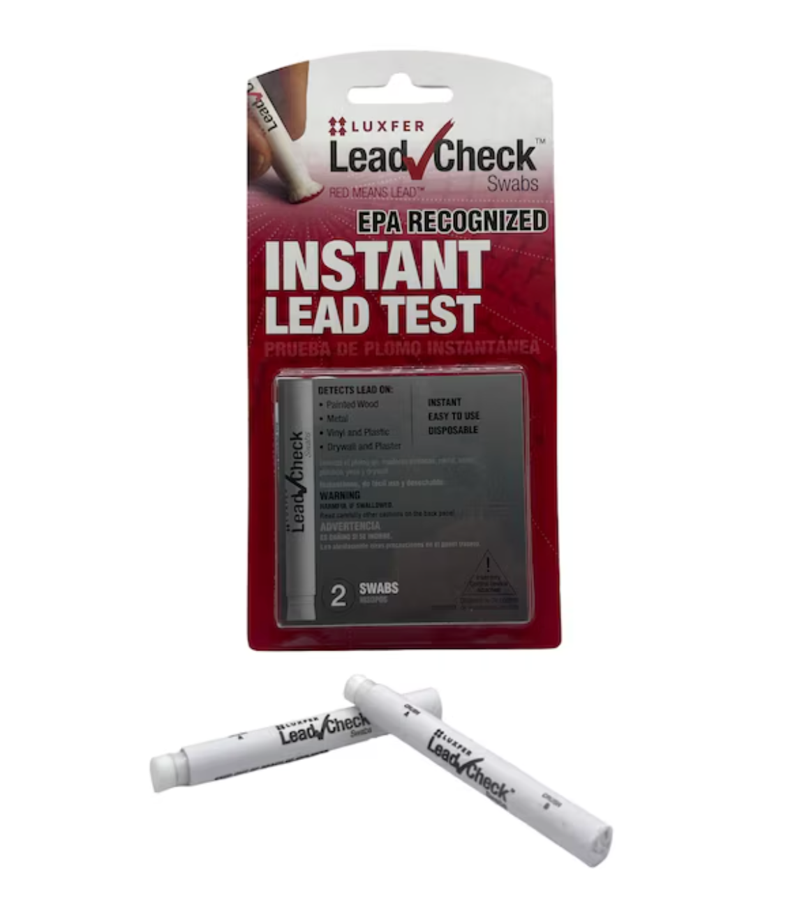 Luxfer LeadCheck™ Instant Lead Test Kit – 2 Swabs — Primetime Paint & Paper