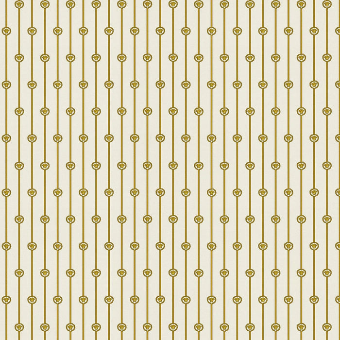 Baroque Stripe Wallpaper - Gold/White | Versace