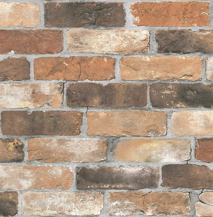 Brewster | Home Fashions Reclaimed Bricks Rustic Wallpaper