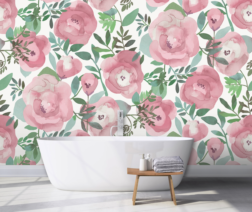 Remix Walls | Blooming Floral Mural Wallpaper in Darling Pink